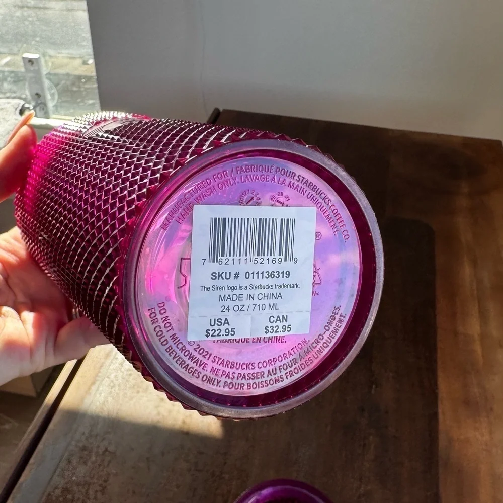 Starbucks Pink jeweled 24oz studded tumbler